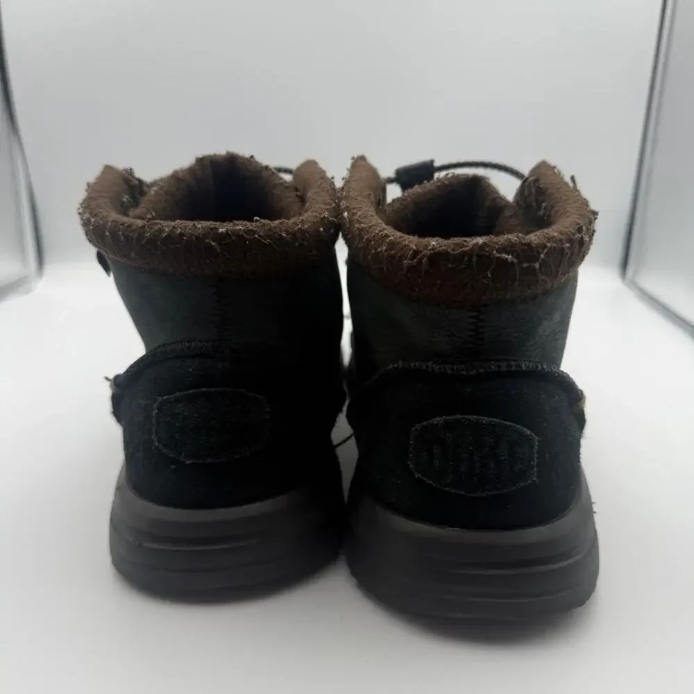Hey Dude Bradley Boot Leather Black Mens Size 12 Chukka Moc Toe Shoes  No box